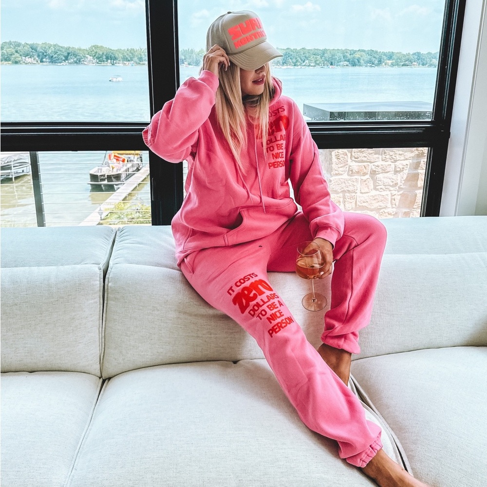 Pink Cozy Hoodie Sweatshirt - Women Sweaters